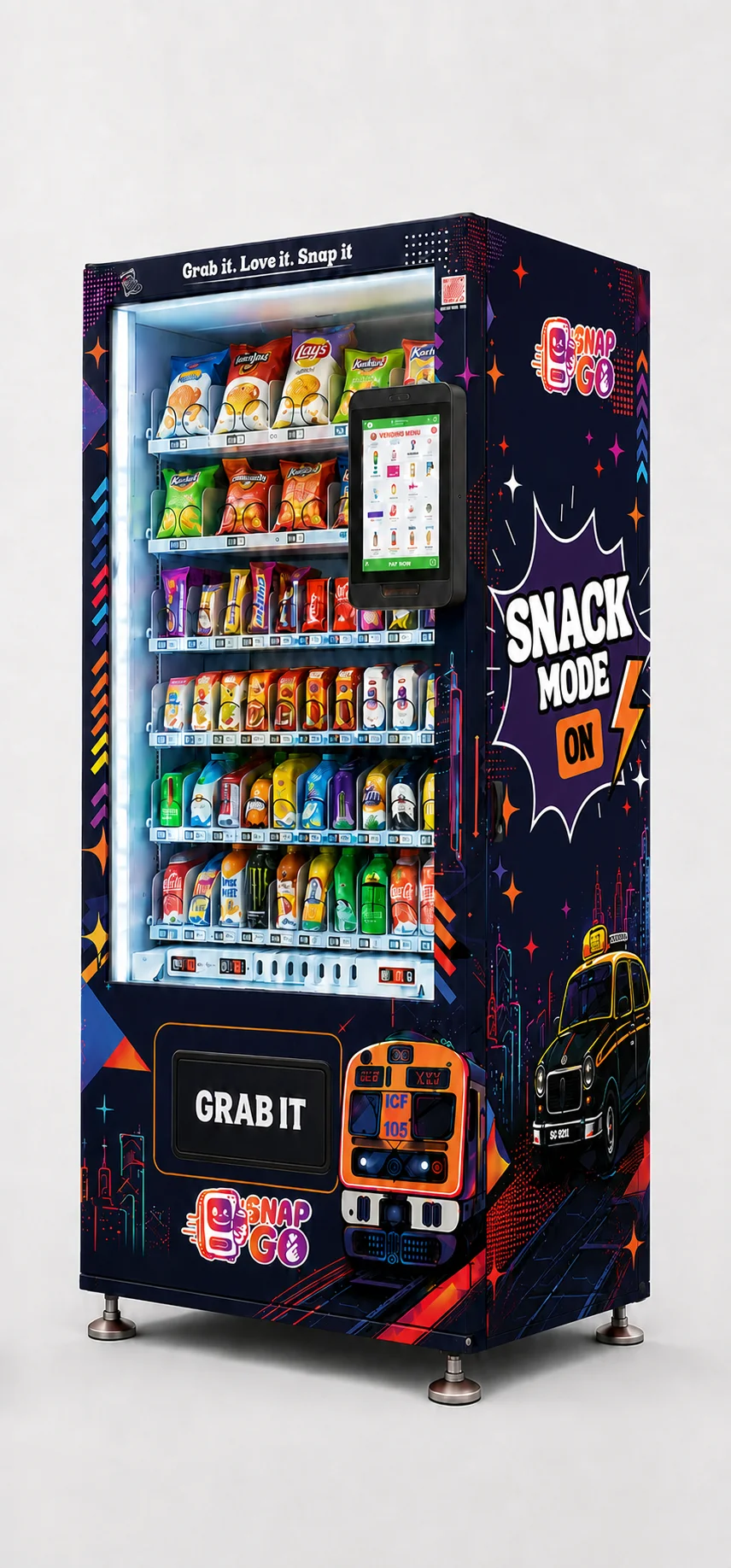 Indicative dark SnapGo branded vending machine